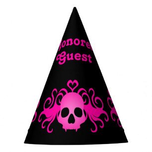 Cute pink skull   Pink goth style Party Hat