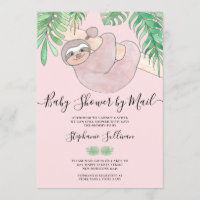 Cute Pink Sloth Baby Shower By Mail