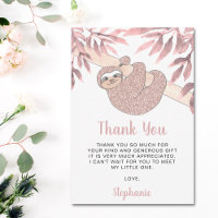 Cute Pink Sloth Baby Shower