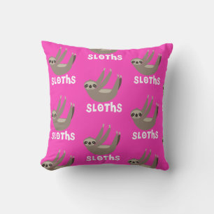 Cute Pink Sloth Pillow Cushion
