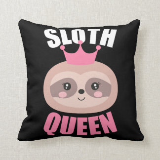 Cute Pink Sloth Queen Cushion Pillow