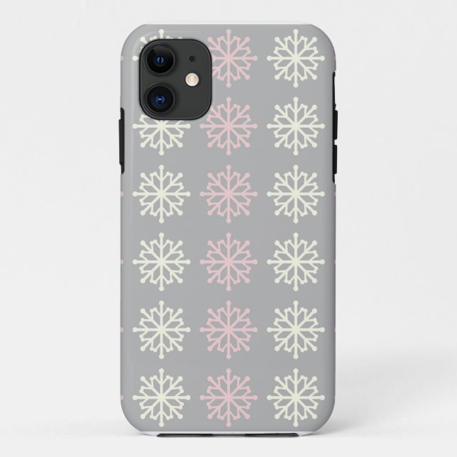 Cute Pink Snowflake Winter  iPhone 5 Case (Back)