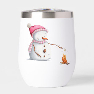 Cute Pink Snowman 