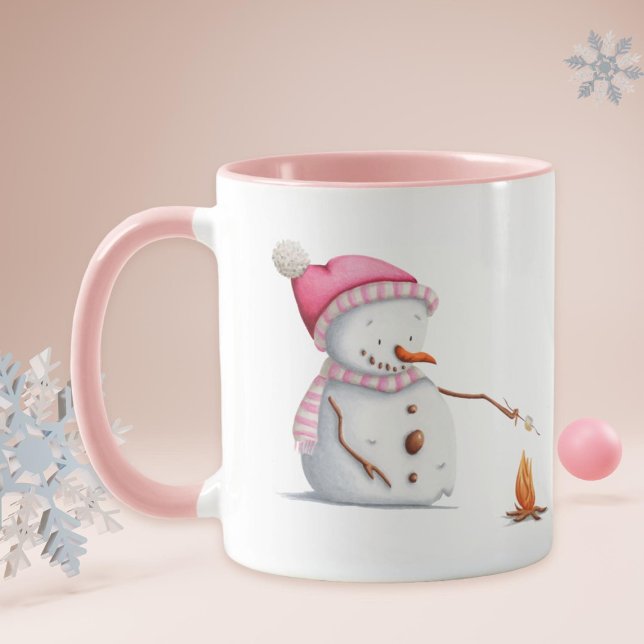 Cute Pink Snowman  Mug (Creator Uploaded)