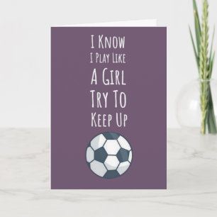 Cute Pink Soccer Cards Girls For Kids Girly Sports