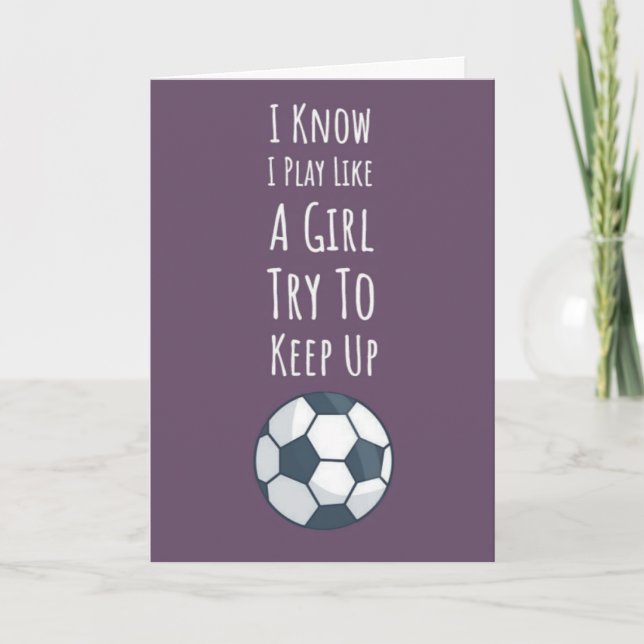 Cute Pink Soccer Cards Girls For Kids Girly Sports (Front)