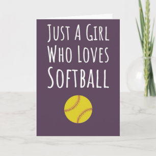 Cute Pink Softball Cards Sports Girl Player Kids