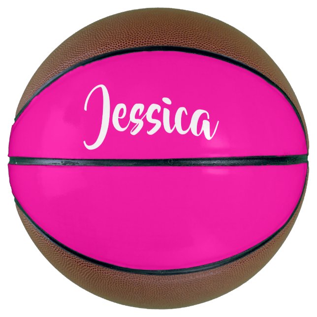 Cute pink solid plain basketball (Front)