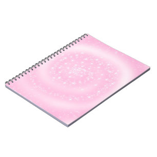 Cute Pink Sparkly Starry Spiral Notebook