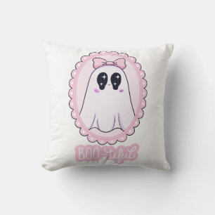 Cute Pink Spooky Ghost BOO-tiful Kawaii Cushion