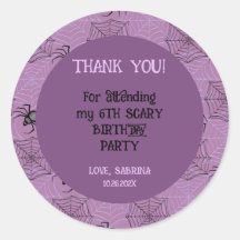 Cute Pink spooky spider Halloween Birthday Sticker