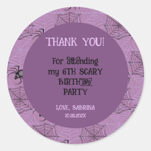 Cute Pink spooky spider Halloween Birthday Sticker