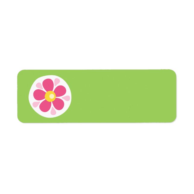 Cute pink spring flower white circle on green (Front)