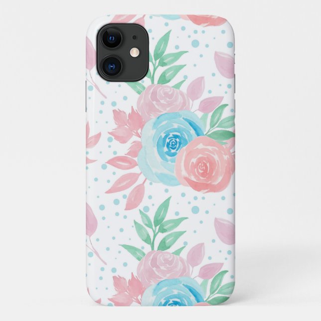 Cute Pink Spring Flowers Case-Mate iPhone Case (Back)