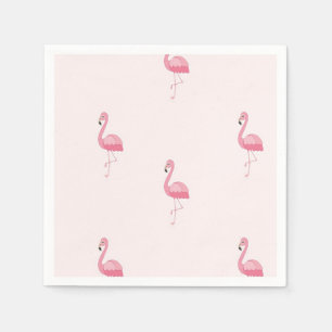 Cute pink standing flamingo napkin