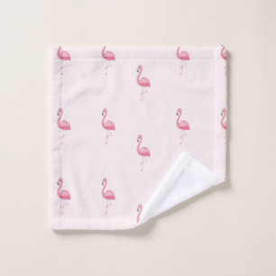 Cute pink standing flamingo wash cloth