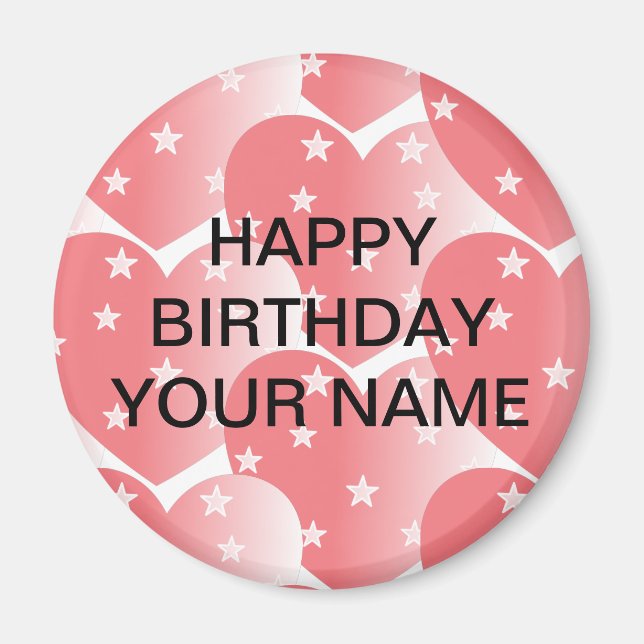 Cute Pink Star Pattern Magnet (Front)