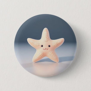 Cute Pink Starfish 6 Cm Round Badge