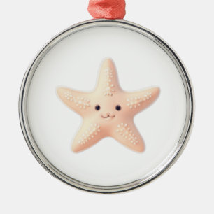 Cute Pink Starfish Metal Tree Decoration