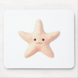 Cute Pink Starfish Mouse Mat