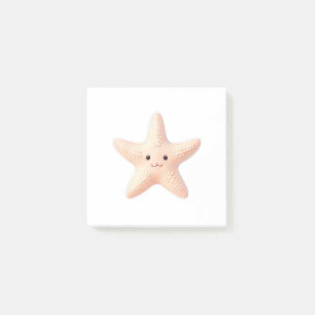 Cute Pink Starfish Post-it Notes (Front)