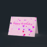Cute Pink Stars Granddaughter Birthday Card<br><div class="desc">The Cute Pink Stars Granddaughter Birthday Card features pink stars and hearts with an easily editable message for you to easily customise for your granddaughter's birthday card.</div>