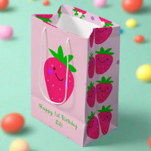 Cute Pink Strawberries 1st Birthday Baby Girl