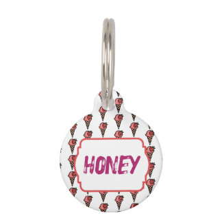 Cute Pink Strawberry Ice Cream Pet Lover Aesthetic Tag