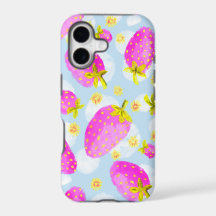 Cute Pink Strawberry iPhone Case