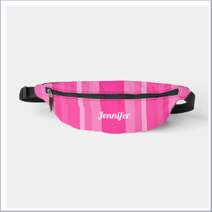 Cute Pink Stripe Bum Bags