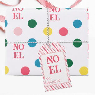 Cute Pink Stripe Christian Christmas  Gift Tags