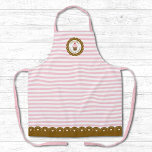 Cute Pink Striped Cupcake Baking Apron<br><div class="desc">A cute pink and white striped cupcake baking apron. A cute and retro style bakery apron. A pretty pink cupcake on a scalloped circle background. Personalise it with your name or other text. Choose from 3 sizes: 2 for adults and 1 for children. A great gift for anyone who loves...</div>
