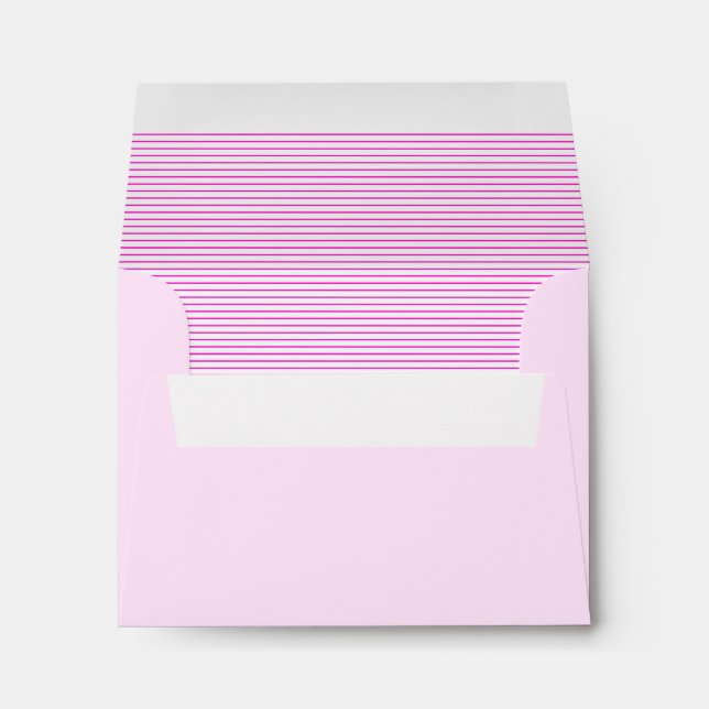 Cute Pink Stripes Elegent Design Envelope (Back (Bottom))