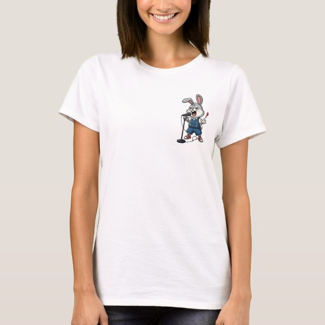 Cute Pink Succulent Plant Character with Dew Drops T-Shirt (Front)