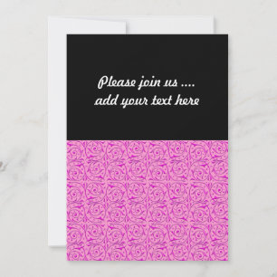 Cute Pink Swirly Vines Pattern Invitation