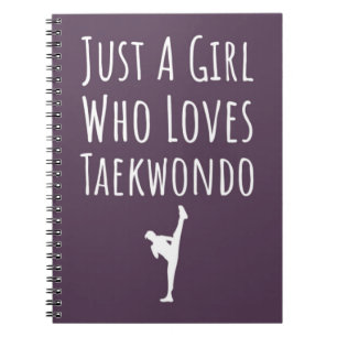 Cute Pink Taekwondo Gifts For Baby Girls Kids TKD Notebook