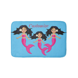 Cute Pink-tailed Mermaid Thunder_Cove Bath Mat