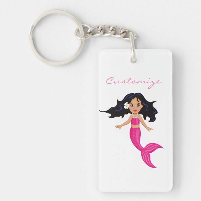Cute Pink-tailed Mermaid Thunder_Cove Key Ring (Front)