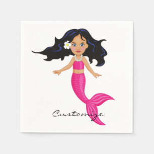 Cute Pink-tailed Mermaid Thunder_Cove Napkin