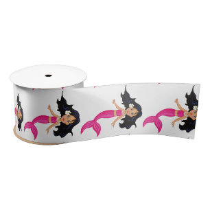 Cute Pink-tailed Mermaid Thunder_Cove Satin Ribbon