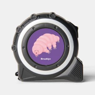 Cute pink tardigrade water bear cartoon 1