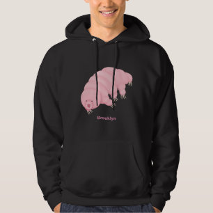 Cute pink tardigrade water bear cartoon hoodie