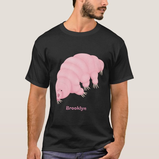 Cute pink tardigrade water bear cartoon T-Shirt (Front)
