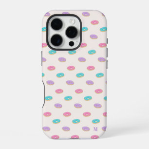 Cute Pink Teal Purple Doughnuts Pattern Personalis iPhone 16 Pro Case