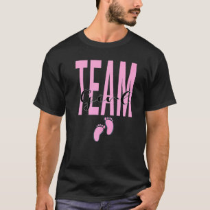 Cute Pink Team Girl Gender Reveal Party Idea For M T-Shirt