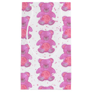 Cute Pink Teddy Bear Small Gift Bag
