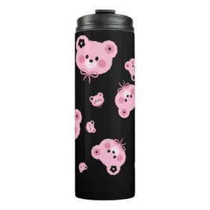 Cute Pink Teddy Bear Thermal Tumbler 