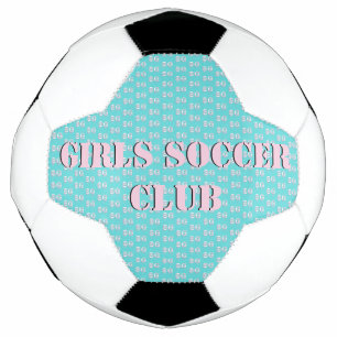 Cute Pink Text Girls Soccerball Football