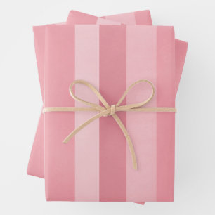 Cute Pink Textured Stripes Pattern Wrapping Paper Sheet
