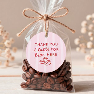 Cute Pink Thank You Girl Baby Shower Favour Tags